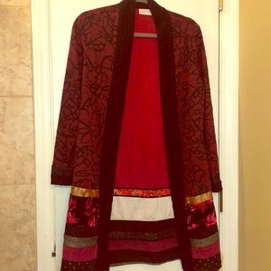 Patterned retro duster cardigan